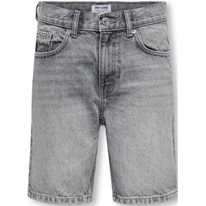 ONLY & SONS JUNIOR - Mid Rise Straight Fit Shorts - Blauw - Katoen