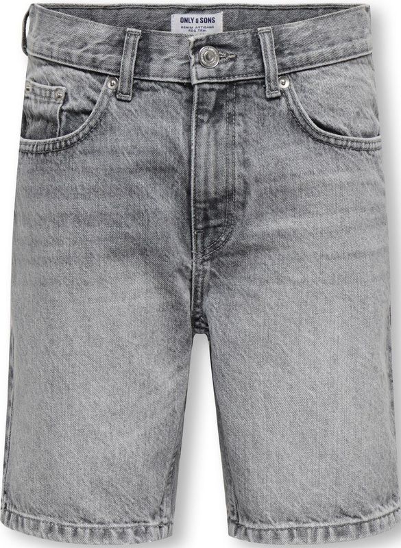 ONLY & SONS JUNIOR - Mid Rise Straight Fit Shorts - Blauw - Katoen