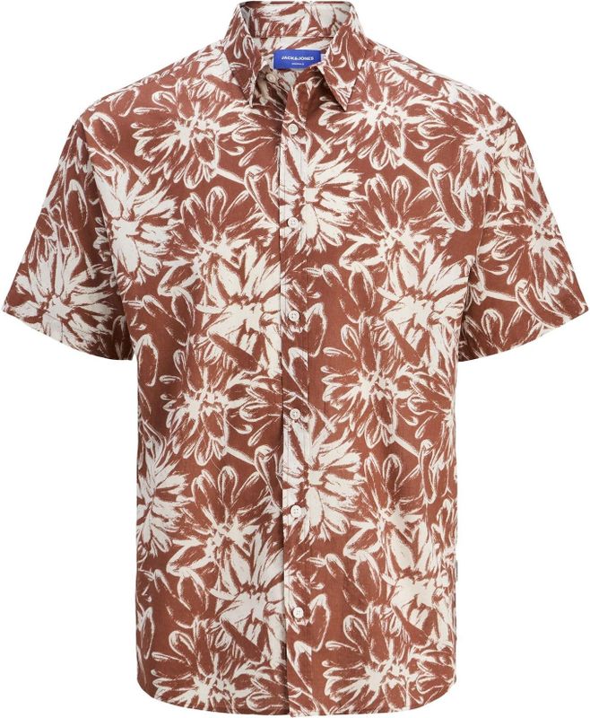 JACK & JONES Jorjoshua Split Aop T-shirt - Arabische Specerijen - Katoen