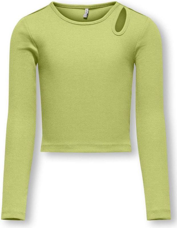 ONLY kids meisjes longsleeve NESSA Celery Green Shoulder Cut Out Tight Fit