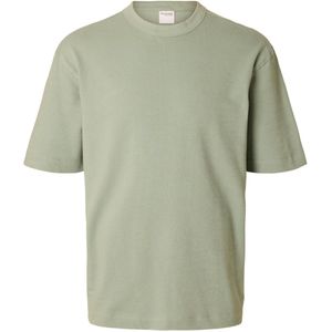 Selected Homme - Slhrelaxcaleb SS O-Neck T-Shirt - Groen - Katoen