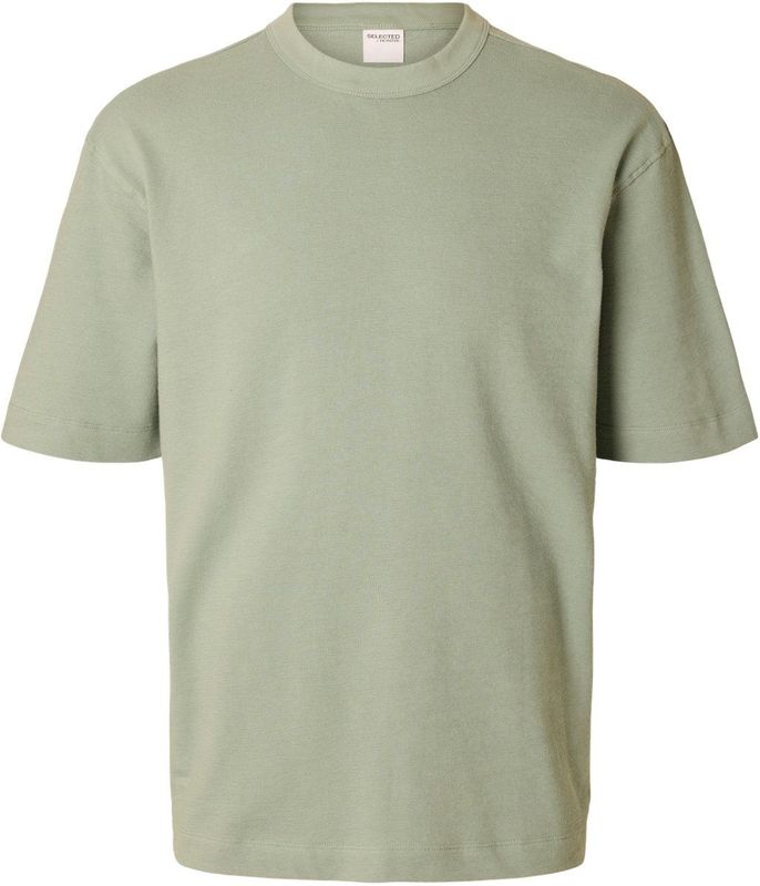 Selected Homme - Slhrelaxcaleb SS O-Neck T-Shirt - Groen - Katoen