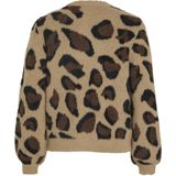 VILA - Gebreid Vest - Beige / Bruin / Zwart - Dierenprint