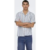 Overhemd - Klassiek - Regular Fit - Resort Kraag - Blauw - Katoen