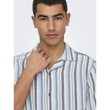 Overhemd - Klassiek - Regular Fit - Resort Kraag - Blauw - Katoen