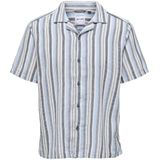 Overhemd - Klassiek - Regular Fit - Resort Kraag - Blauw - Katoen