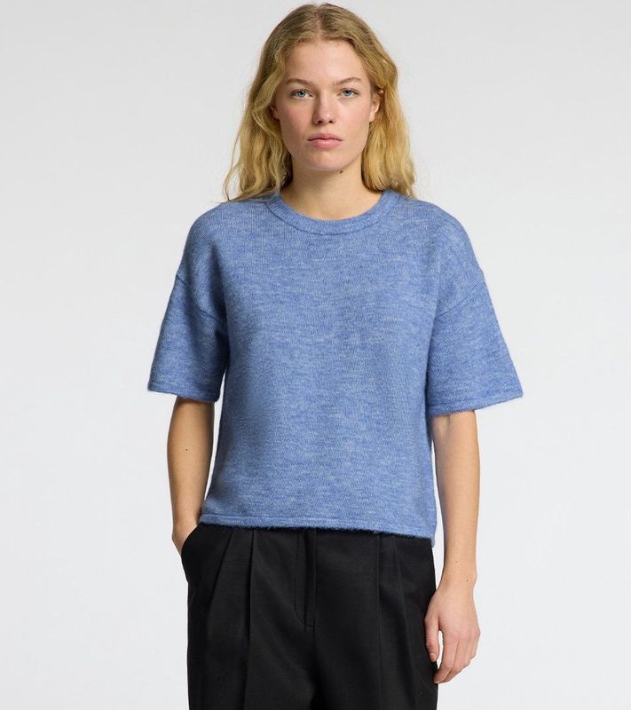 Selected Femme - Gebreide Trui - Blauw - Merinowol - Relax Fit