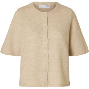 SELECTED - SLFLULU - Gebreid Vest - Beige Gemêleerd