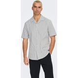 Onslounge - Overhemd - Lichtblauw - Seersucker - Korte Mouwen