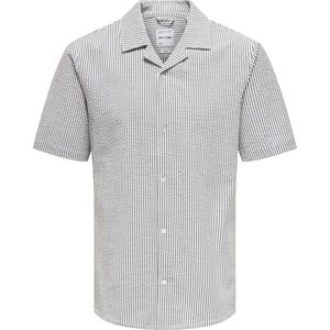 Onslounge - Overhemd - Lichtblauw - Seersucker - Korte Mouwen