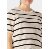 Selected Femme - Slfvinna SS - T-shirt - Beige - Katoen - Gebreid O-hals
