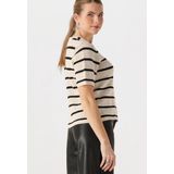 Selected Femme - Slfvinna SS - T-shirt - Beige - Katoen - Gebreid O-hals