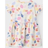 Jerseyjurken - Korte Mouwen Jurk - All-over Print - Ronde Hals - Ruches