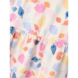 Jerseyjurken - Korte Mouwen Jurk - All-over Print - Ronde Hals - Ruches