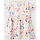 Jerseyjurken - Korte Mouwen Jurk - All-over Print - Ronde Hals - Ruches