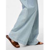 Pieces - Pcsmidi Hw Wide Leg Pants - Broek - Blauw - Wijde Beenuitsnijding