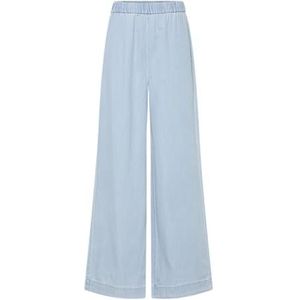 Pieces - Pcsmidi Hw Wide Leg Pants - Broek - Blauw - Wijde Beenuitsnijding