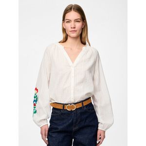 Pieces Pcsikka Ls Shirt Cloud Dancer WIT S