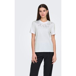 Only - Top - Ronde Hals - Korte Mouwen - Normale Pasvorm