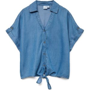 VERO MODA VMFLEUR SS BOW TENCEL Blouse - Medium Blue Denim