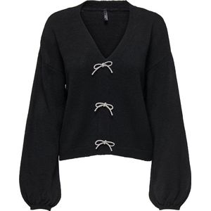 Only - Onldonna - Zwarte Pullover - V-hals - Lange Mouwen