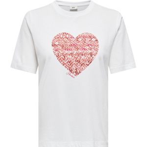 Jacqueline de Yong - Jdyanemone Print - T-shirt - Cloud Dancer/Heart