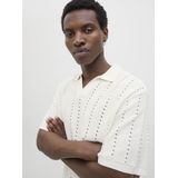 Polo - Korte Mouwen - Split Hals - Loose Fit - Gebreide Structuur