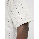 Polo - Korte Mouwen - Split Hals - Loose Fit - Gebreide Structuur