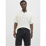 Polo - Korte Mouwen - Split Hals - Loose Fit - Gebreide Structuur