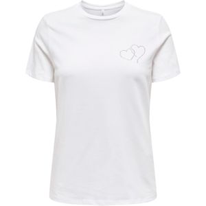 ONLY Onlariana Life S/S O-Neck Box Top Jrs, wit glanzend, M dames, Briljant wit, M