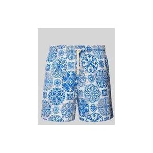 Jack & Jones - Heren Zwemshort - Wit Blauw - Azulejo Print - Comfortabel