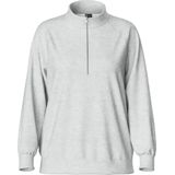Pieces PCCHILLI Half Zip Sweater - Loungewear Top - Grijs