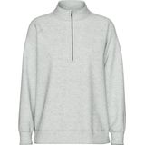 Pieces PCCHILLI Half Zip Sweater - Loungewear Top - Grijs