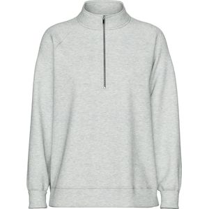 Pieces PCCHILLI Half Zip Sweater - Loungewear Top - Grijs