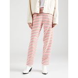 Pieces - Chilli Straight Stripe - Sweatbroek - Rood, Wit - Hoge Taille