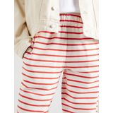 Pieces - Chilli Straight Stripe - Sweatbroek - Rood, Wit - Hoge Taille