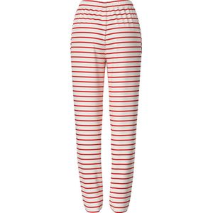 Pieces - Chilli Straight Stripe - Sweatbroek - Rood, Wit - Hoge Taille