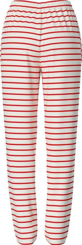 Pieces - Chilli Straight Stripe - Sweatbroek - Rood, Wit - Hoge Taille