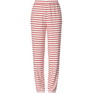 Pieces - Chilli Straight Stripe Sweatbroek - Rood,Wit - Katoen,Gerecycled Polyester