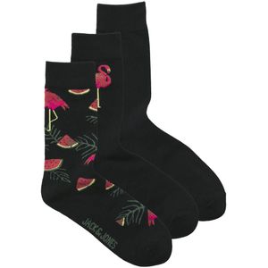 JACK & JONES - JACFLAMINGO - Huissokken - Zwart - Set van 3