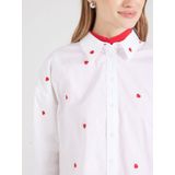 JDY JDYNELLY LOOSE SHIRT WVN Dames Blouse White Heart Embroidery