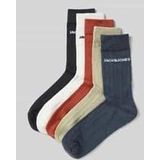 JACK&JONES ADDITIONALS JACJJSTUDIO SOLID SOCKS 5 PACK Heren Sokken - Marshmallow Asphalt - Redwood Burl - Dessert Sage - Stormy Weather