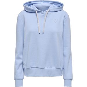 Hoodie, hartmotief ONLY. Katoen materiaal. Maten XS. Blauw kleur