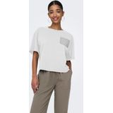 Onlterza - T-shirts - O-hals - Korte Mouwen - Glitterdetail - Cropped Fit