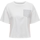 Onlterza - T-shirts - O-hals - Korte Mouwen - Glitterdetail - Cropped Fit