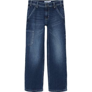 Straight Leg Jeans - Blauw - Katoen - Verstelbare Taille