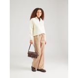 Sweatshirt - PCCHILLI - Effen - Geribd Ceintuurtje - Halve Rits - Gerecycled Materiaal