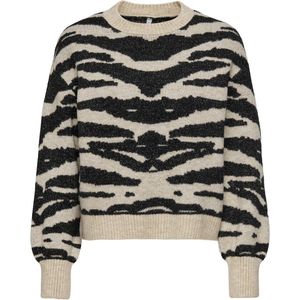 Gebreide Trui - Dierenprint - Knitwear - Ronde Hals - Lange Mouw