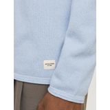 JACK & JONES Hill knit crew neck slim fit - heren pullover katoen met O-hals - middenblauw melange