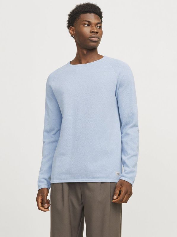 Jack & Jones Trui Jjehill Knit Crew Neck Noos 12157321 Cashmere Blue/twist Mannen